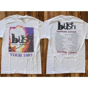 Bush Razorblade Suitcase Tour 1997 T Shirt 90s Music Fan Gift 2 Sided Tee